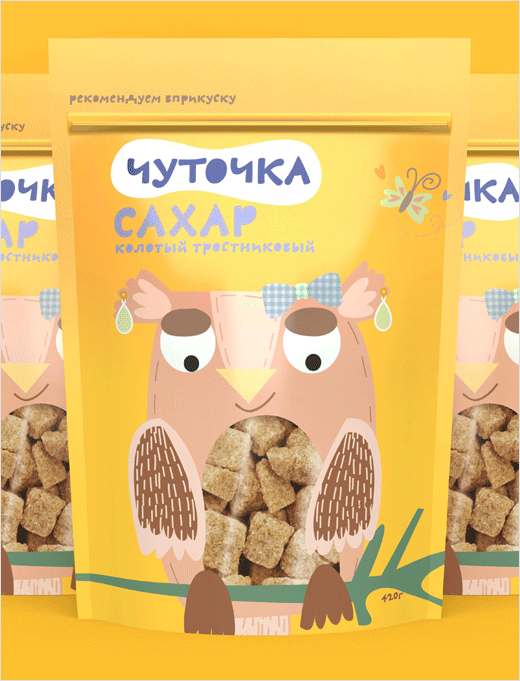 可愛插畫風(fēng) ЧУТОЧКА 食糖包裝設(shè)計