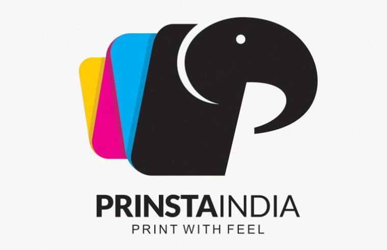 上海標(biāo)志設(shè)計公司-PrinstaIndia 標(biāo)志使用互補的單色設(shè)計
