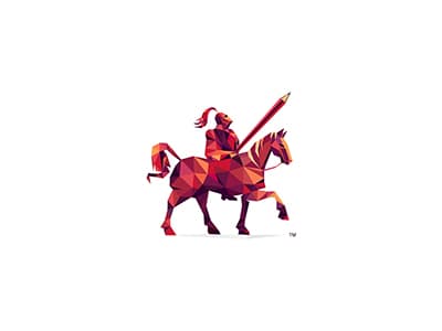 紅色幾何騎士logo設(shè)計(jì)