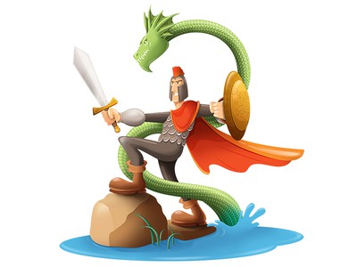 龍騎士戰(zhàn)斗的logo設(shè)計(jì)