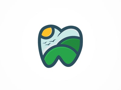 綠色景觀牙齒logo設(shè)計(jì)