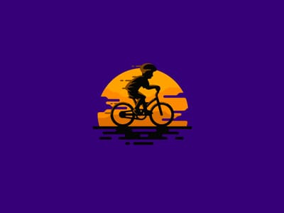 騎車到日落logo設(shè)計