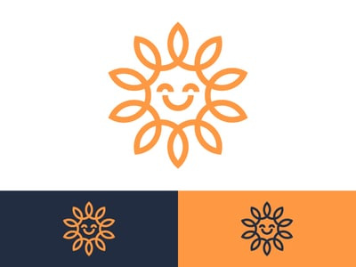 橙色旋轉(zhuǎn)的太陽logo設(shè)計