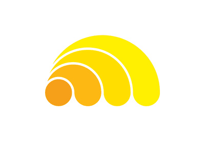 黃色漸變設(shè)計的太陽logo設(shè)計