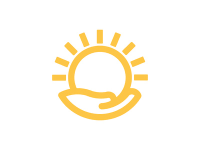 黃色太陽和手logo設(shè)計
