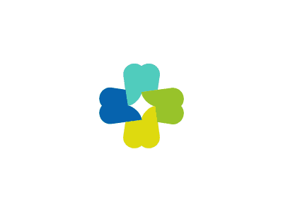 四個(gè)彩色的牙齒組合logo設(shè)計(jì)