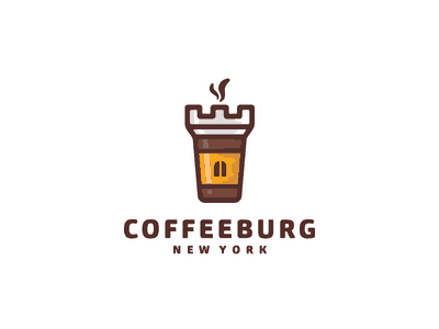 城堡的咖啡杯logo設(shè)計(jì)