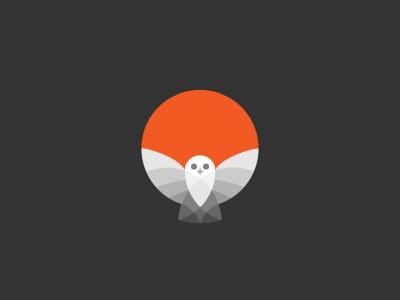 白色貓頭鷹加圓圈logo設(shè)計(jì)