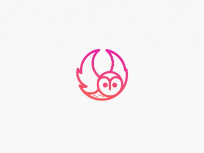 紅色的圓形貓頭鷹logo設(shè)計(jì)