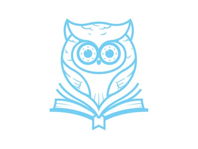 讀書(shū)的藍(lán)色貓頭鷹logo設(shè)計(jì)