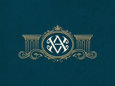 金色柱子加圖形的會計(jì)logo設(shè)計(jì)