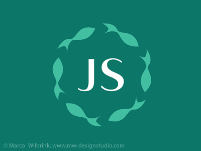 綠色魚(yú)加字母logo設(shè)計(jì)