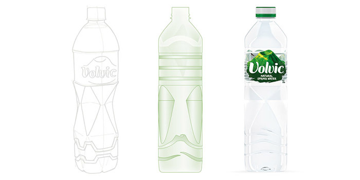 Volvic 礦泉水塑料瓶型設(shè)計包裝標簽設(shè)計-上海包裝設(shè)計公司