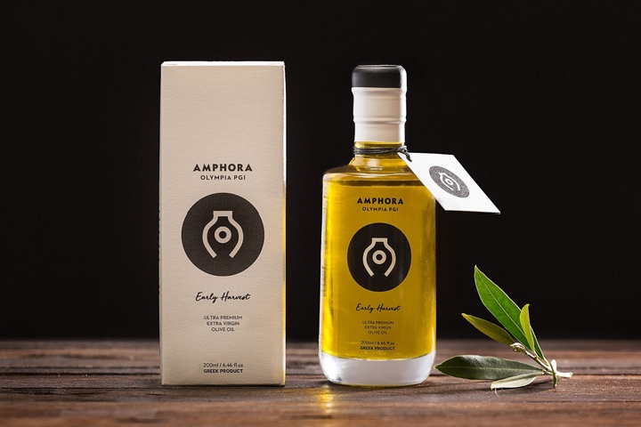 Amphora Olympia 有機特級初榨橄欖油品牌標(biāo)志設(shè)計包裝設(shè)計-上海標(biāo)志設(shè)計包裝設(shè)計公司