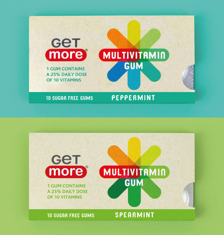 Get More 品牌多彩系列維生素口香糖包裝設計-上海包裝設計公司 Get More 品牌多彩系列維生素口香糖包裝設計-上海包裝設計公司