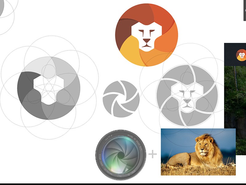 預設logo設計規(guī)則-徽標概念鏡片+獅子瑜伽Perdana-上海logo設計公司