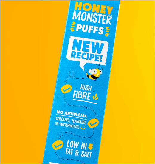 Honey Monster 蜜蜂怪物圖形早餐麥片新包裝設(shè)計(jì)品牌設(shè)計(jì) Honey Monster 蜜蜂怪物圖形早餐麥片新包裝設(shè)計(jì)品牌設(shè)計(jì)