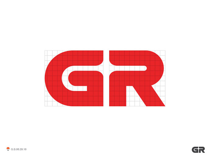 上海logo設(shè)計公司分享：40個創(chuàng)意純英文字母文字logo設(shè)計-GR字母組合logo