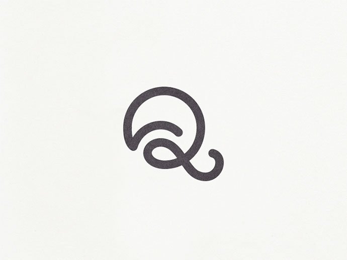 上海logo設(shè)計公司分享：40個創(chuàng)意純英文字母文字logo設(shè)計-Q字母logo