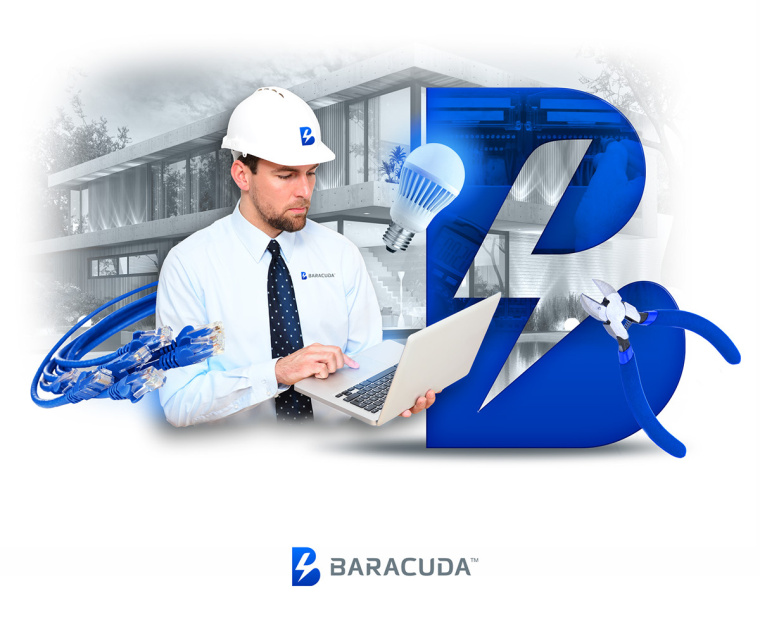 Baracuda Sp工業(yè)服務(wù)品牌形象設(shè)計(jì)-B字母與閃電logo設(shè)計(jì)