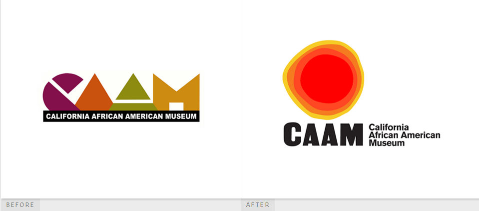 加州非裔美國人博物館品牌logo設計與視覺形象識別設計-新舊logo對比 加州非裔美國人博物館品牌logo設計與視覺形象識別設計-新舊logo對比