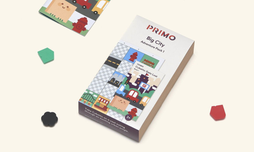 PRIMO玩具品牌積木包裝設(shè)計(jì)，展現(xiàn)了積木圖案與天然木材品質(zhì)
