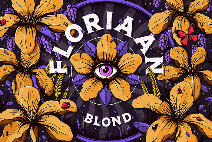 Floriaan精釀啤酒包裝標簽設(shè)計“萬花筒花卉插畫篇”-上海包裝設(shè)計