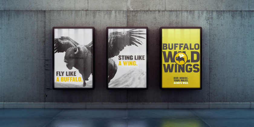 Buffalo Wild Wings體育酒吧新logo設(shè)計,帶翅膀的水牛形象 Buffalo Wild Wings體育酒吧新logo設(shè)計,帶翅膀的水牛形象