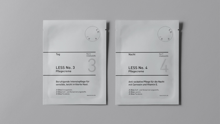 LESS化妝品品牌：最小的品牌標(biāo)識與最簡單的包裝設(shè)計