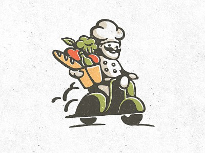 摩托車加廚師的logo設(shè)計(jì)