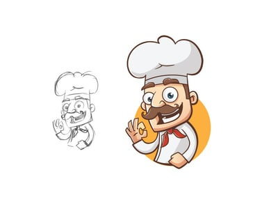  快樂(lè)的廚師logo設(shè)計(jì)
