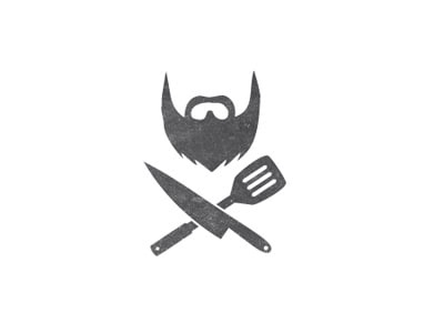 胡子加刀叉的廚師logo設(shè)計(jì)