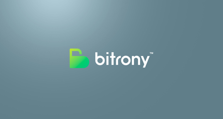 Bitrony 安全支付公司logo設(shè)計(jì)，字母B與鎖具的結(jié)合