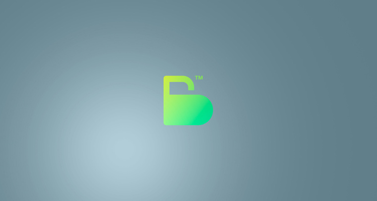 Bitrony 安全支付公司logo設(shè)計，字母B與鎖具的結(jié)合