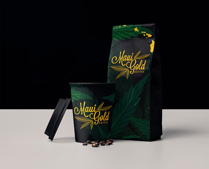 黃金大麻咖啡袋裝及咖啡飲料包裝設(shè)計,感受夏威夷島嶼文化 黃金大麻咖啡袋裝及咖啡飲料包裝設(shè)計,感受夏威夷島嶼文化