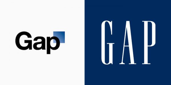 藍(lán)色色塊加字母的GAP logo設(shè)計(jì)