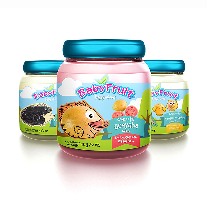 水果外形童趣動(dòng)物線條插畫風(fēng)格 BABYFRUIT嬰兒水果泥輔食包裝設(shè)計(jì)-上海包裝設(shè)計(jì)公司欣賞