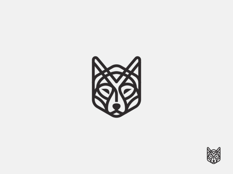 粗線條幾何狼Logo設計-上海logo設計公司靈感
