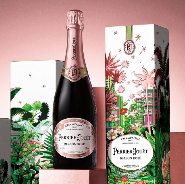 情人節(jié)禮盒 PERRIER-JOU?T玫瑰香檳包裝設(shè)計,熱帶雨林植物插畫設(shè)計 情人節(jié)禮盒 PERRIER-JOU?T玫瑰香檳包裝設(shè)計,熱帶雨林植物插畫設(shè)計