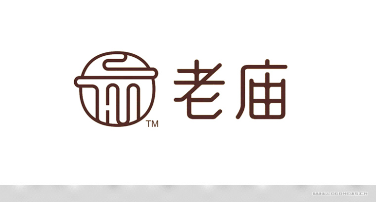 老廟黃金首飾新logo設(shè)計，外圓內(nèi)方的中式韻味logo設(shè)計