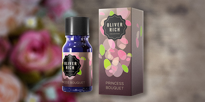 Oliver Rich 香薰精油油包裝設(shè)計(jì)，漂浮在空氣的抽象花瓣插畫設(shè)計(jì)