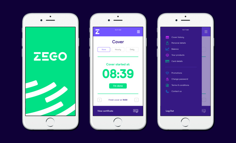 Zego 保險公司更新品牌形象設計VI設計-手機界面設計 Zego 保險公司更新品牌形象設計VI設計-手機界面設計