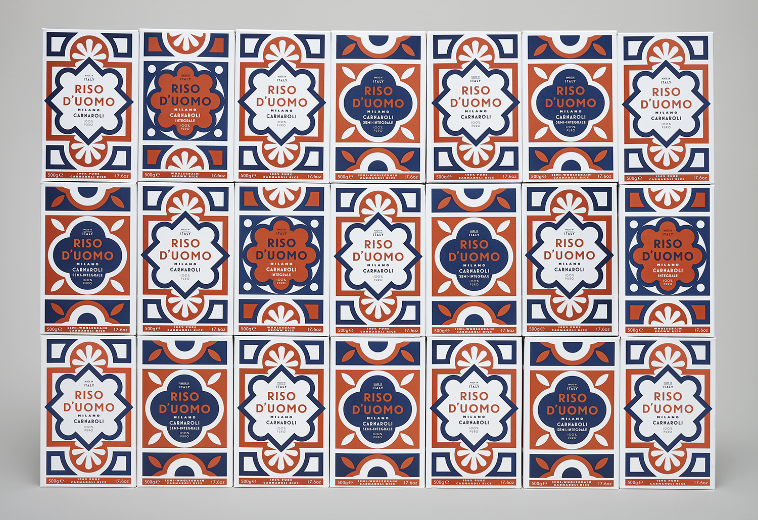 Riso D’uomo 大米包裝設(shè)計,華麗大理石地磚圖案靈感 Riso D’uomo 大米包裝設(shè)計,華麗大理石地磚圖案靈感