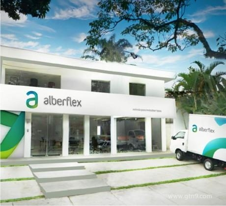 巴西大型辦公家具生產商Alberflex企業(yè)品牌形象設計vi設計-門頭車體設計