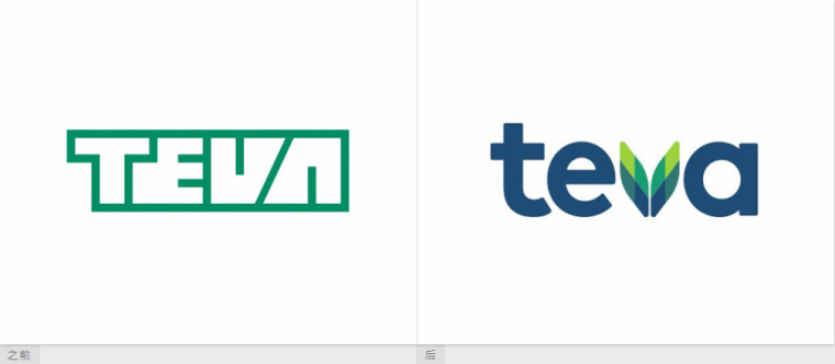 Teva制藥公司新品牌定位和新logo設(shè)計(jì)-新舊logo對(duì)比