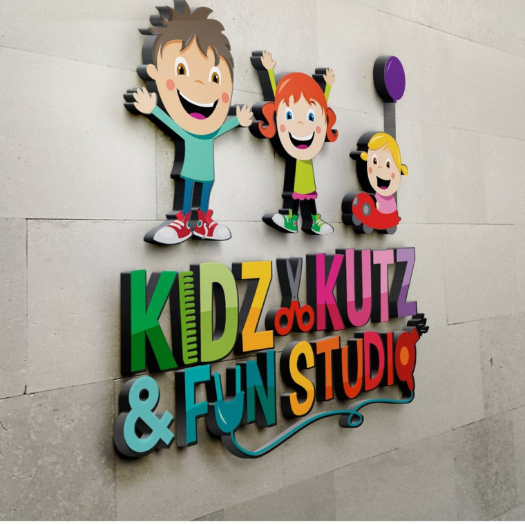 彩虹配色方案標(biāo)志設(shè)計(jì)：kidz和kutz 小朋友幼兒園與幼兒學(xué)習(xí)教育標(biāo)志設(shè)計(jì)