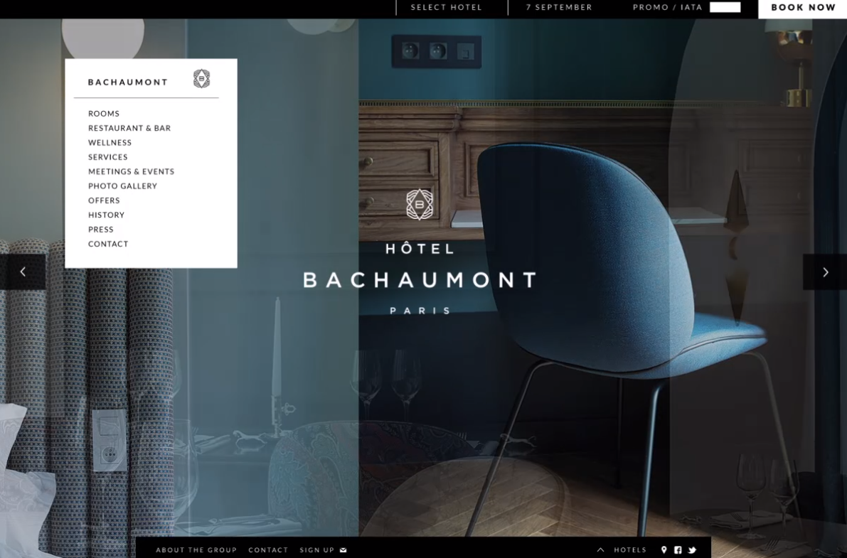 BACHAUMONT巴黎酒店品牌VI視覺形象識別設計與logo設計 BACHAUMONT巴黎酒店品牌VI視覺形象識別設計與logo設計