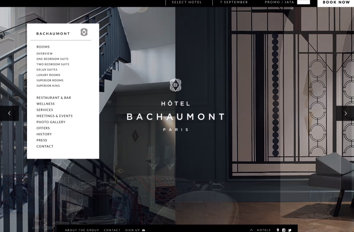 BACHAUMONT巴黎酒店品牌VI視覺形象識別設計與logo設計 BACHAUMONT巴黎酒店品牌VI視覺形象識別設計與logo設計