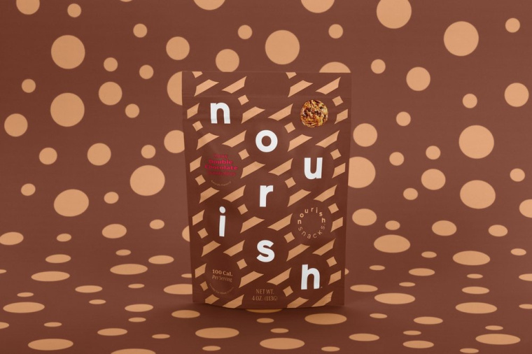 Nourish健康零食食品品牌包裝設(shè)計(jì)，色彩斑斕的條紋色塊來傳遞樂趣