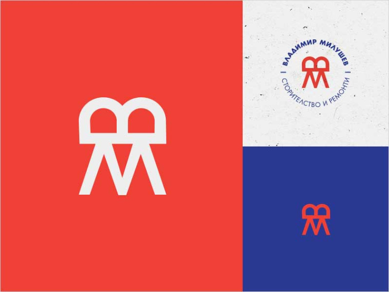  BM字母組合的建筑標志logo設(shè)計-上海標志設(shè)計公司